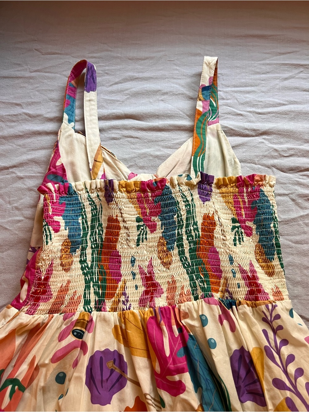 Disney Smocked dress with Cream and Mustard Accents - Picture 4 of 4